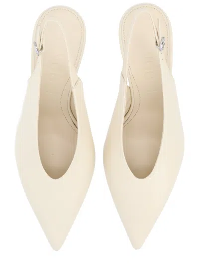Aeyde Neutrals Pointed Toe Slingback Pumps In Neutral