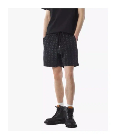 Mcm Monogram Print Shorts In Black