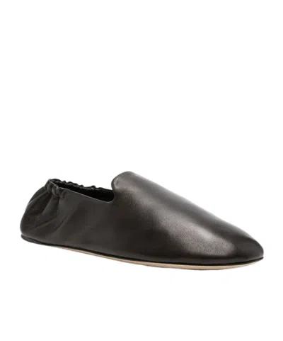 The Row Nappa Leather Casa Ballerinas Elasticated Back In Black