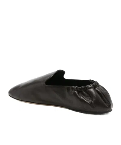 The Row Nappa Leather Casa Ballerinas Elasticated Back In Black