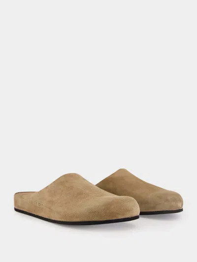Common Projects Logo Flat Mules In Multi