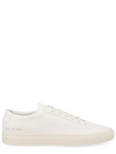 Common Projects Almond Toe Low-top Sneakers With Flat Rubber Sole In White