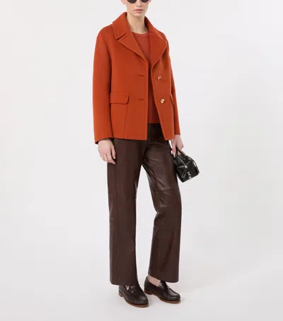 Max Mara Virgin Wool Single-breasted Jacket In Orange
