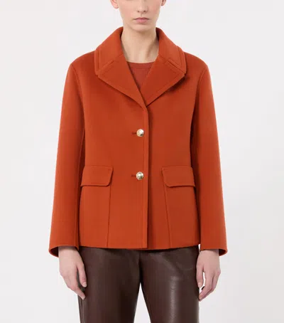 Max Mara Virgin Wool Single-breasted Jacket In Orange