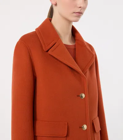 Max Mara Virgin Wool Single-breasted Jacket In Orange