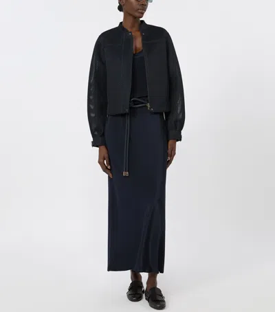 Max Mara Mesh Bomber Jacket In Multi