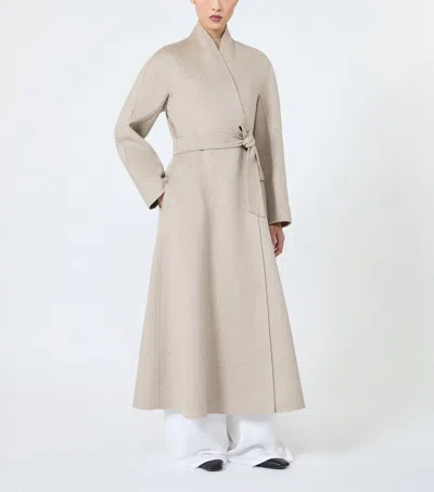 Max Mara Cashmere Wrap Coat In Multi