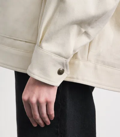 Anine Bing Womens Ecru Holden Contrasting-collar Cotton Jacket Xs In White