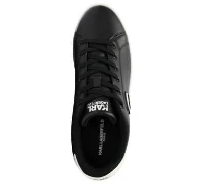 Karl Lagerfeld Leather Karl Head Patch Sneaker In Black