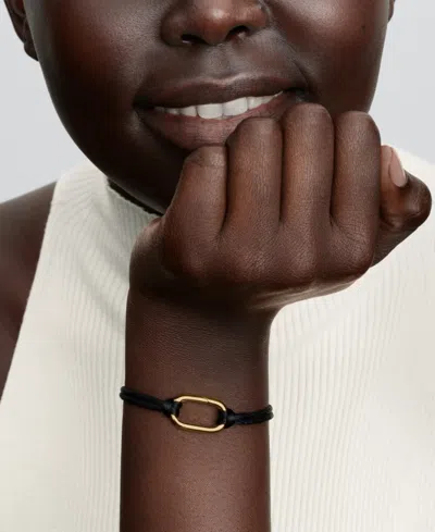 Pandora Openable Link Cord Bracelet In Black