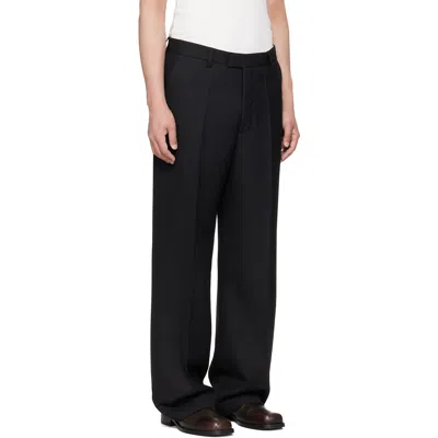 Second / Layer Black Relaxed Primo Trousers In Black