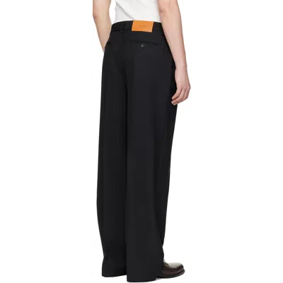 Second / Layer Black Relaxed Primo Trousers In Black