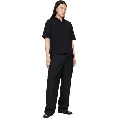 Second / Layer Black Relaxed Primo Trousers In Black