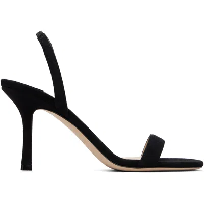 Jimmy Choo Jenn 85mm Suede Slingback Sandals In Black