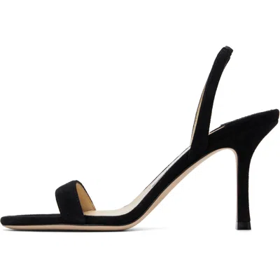 Jimmy Choo Jenn 85mm Suede Slingback Sandals In Black