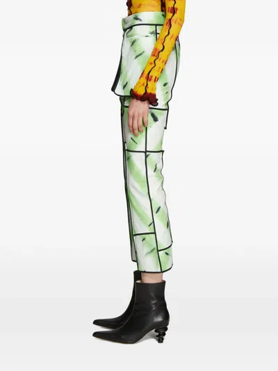 Asai Patchwork Trousers In Green