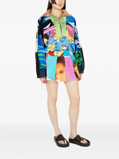 Rave Review Patchwork Mini Skirt In Multi