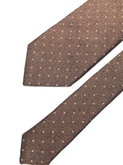 Corneliani Polka-dot Tie In Brown