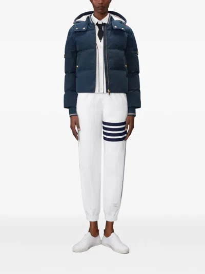 Thom Browne Waxed-tech Down Jacket In Blue