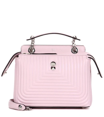 Fendi Dotcom Click Leather Shoulder Bag In Peoeia