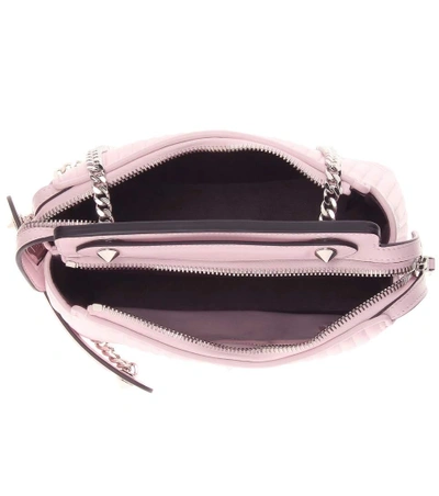 Shop Fendi Dotcom Click Leather Shoulder Bag In Peoeia