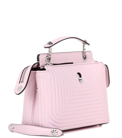 Fendi Dotcom Click Leather Shoulder Bag In Peoeia