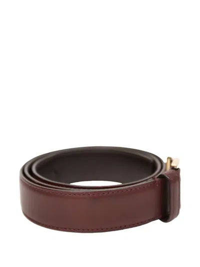 Pre-owned Tom Ford Basic Buckled Belt In Red