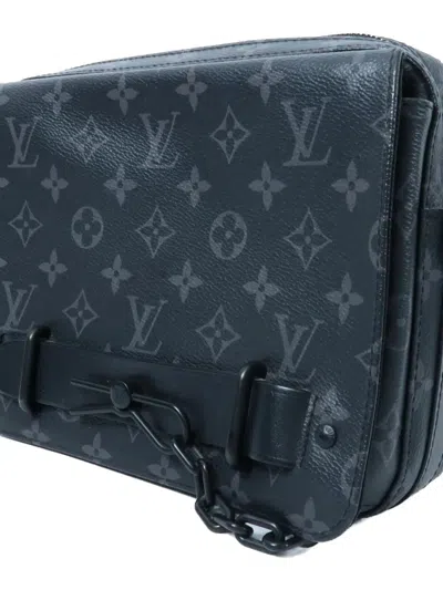 Louis Vuitton Steamer Monogram Eclipse Shoulder Bag In Black