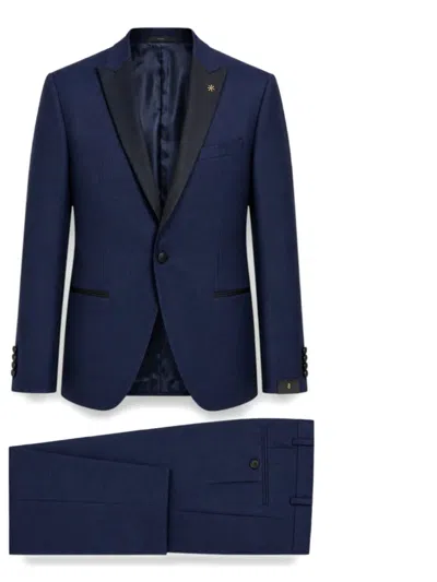 Manuel Ritz Single-breasted Suit In Brown