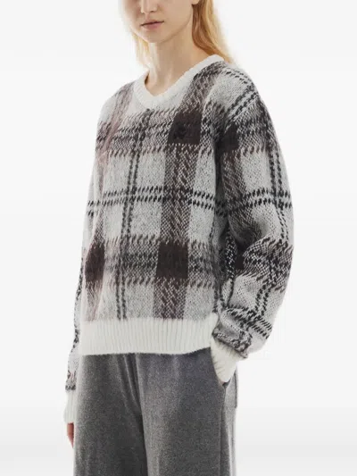 Rest&recreation Check-pattern Hairy Sweater In Multi