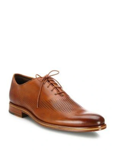 Shop Cole Haan Washington Grand Leather Lace-up Shoes In British Tan