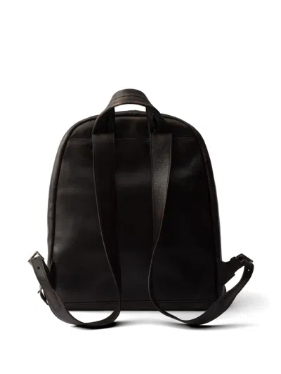 Prada Distressed Nappa Leather Backpack In Brown