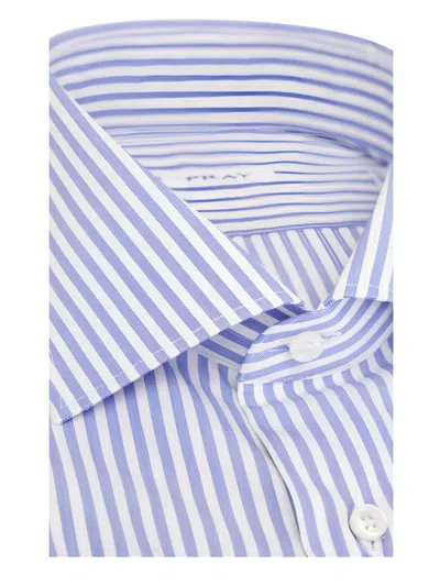 Fray Striped-pattern Shirt In Brown