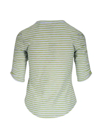 Veronica Beard Stripe-pattern Puff-sleeve Top In Blue