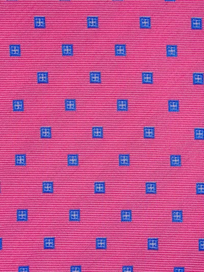 Kiton Geometric-pattern Tie In Pink