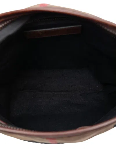 Pre-owned Burberry 2000-2017 Exploded Check Canvas Crossbody Bag In Neutral
