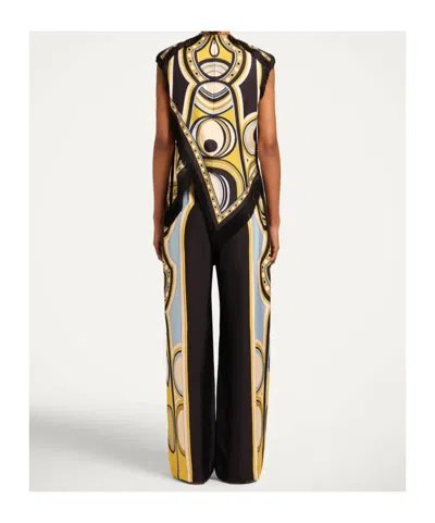 La Doublej Club Printed Silk Twill Wide-leg Pants In Black