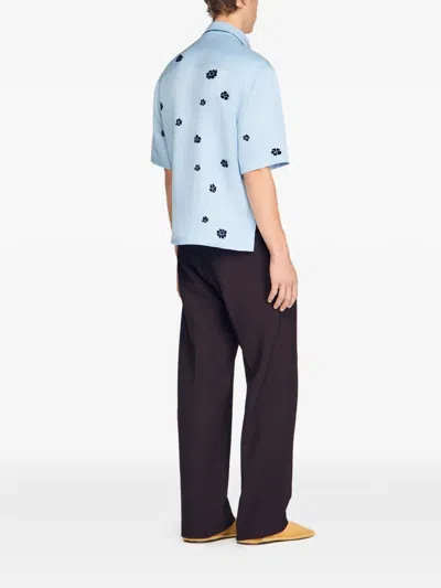 Sandro Flock-print Floral-pattern Shirt In Multi