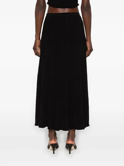 Sandro Button-embellished Flared Skirt In Black