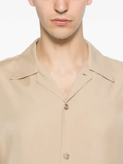 Sandro Shark-collar Short-sleeve Shirt In Brown