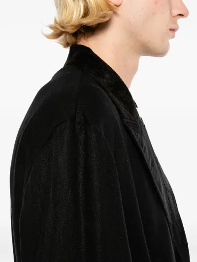 Midorikawa Belted Raw-edge Jacket In Black