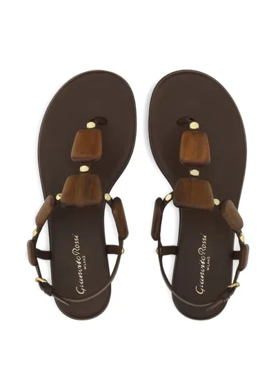 Gianvito Rossi Embellished Leather Sandals In Animal Print