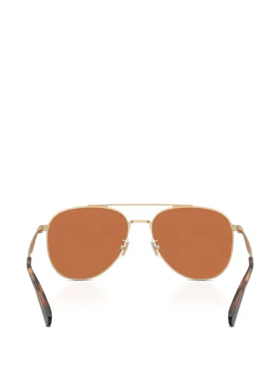 Coach C Hardware Metal Pilot Sunglasses In Brown