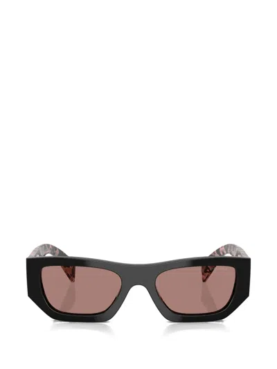 Prada Light Brown Rectangular Ladies Sunglasses Pr A01s 13p60b 53 In Gray