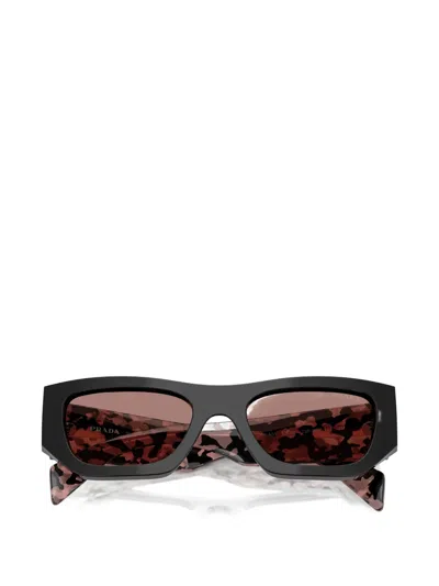 Prada Light Brown Rectangular Ladies Sunglasses Pr A01s 13p60b 53 In Gray