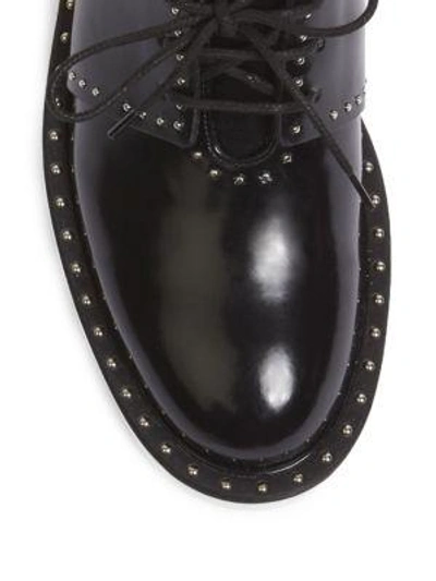 Shop Stella Mccartney Odette Studded Faux Leather Wedge Slingbacks In Black