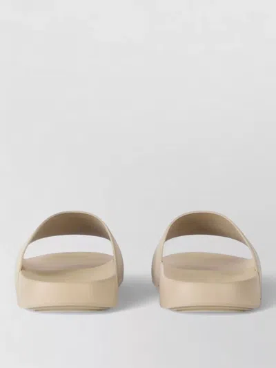 Givenchy Rubber Slide Mules Flat Open Toe Label In Neutral