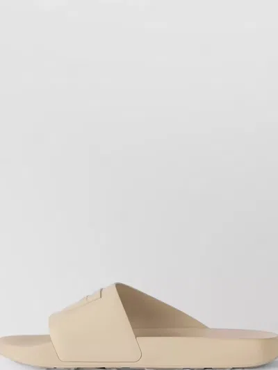 Givenchy Rubber Slide Mules Flat Open Toe Label In Neutral