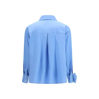 Ella Blue Cotton Pattern Shirt In Blue