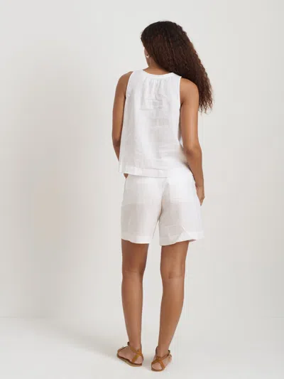 Alex Mill Sidney Tie Neck Sleeveless Linen Top In White